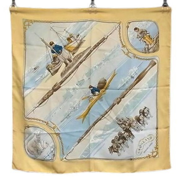 Hermès Carré 90 Beige Silk scarf - Picture 1 of 8